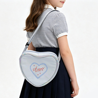 Cadeau d'anniversaire et de Noël, mini sac à main holographique en forme de cœur pour filles, sac bandoulière esthétique iridescent, cadeau de fête personnalisé