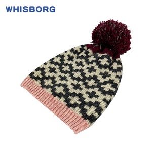 Custom Skully bambine Private Label bambino cappello con Pom Pom Kids agnello lana Jacquard personalizzare mamma e Me Beanie - Product Image 6