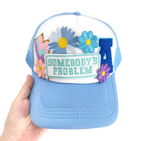 Usine personnalisé mignon 7 Styles fleur fer sur chapeau patchs de broderie coloré découpé au Laser décoration patchs pour vêtements chapeau de camionneur