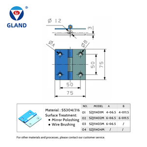 304 Edelstahl <span class=keywords><strong>Mini</strong></span>-Flachscharnier, <span class=keywords><strong>4</strong></span>-Loch Leichtlast 180-Grad-Schranktürscharnier für Marineyachten & Kleingeräteboxen - Product Image 2