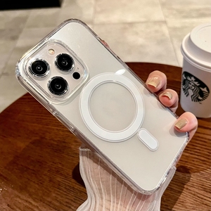 เคสโทรศัพท์แม่เหล็กกันกระแทกระบบชาร์จไร้สายแบบ<span class=keywords><strong>ใส</strong></span>สำหรับ <span class=keywords><strong>iPhone</strong></span> 14 PRO MAX เคส TPU แบบนิ่มสำหรับ <span class=keywords><strong>iPhone</strong></span> 16 15 13 12 <span class=keywords><strong>11</strong></span> - Product Image 2