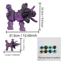 Modèle d'éléphant mamouth mignon en verre imprimé en 3D, simulation articulée, décoration de bureau créative, jouet pour la maternité