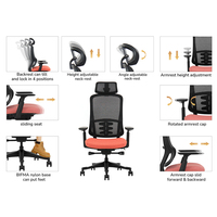 Chaise de bureau exécutive ergonomique contemporaine S3-BM, avec accoudoirs réglables en hauteur, siège pivotant confortable en tissu, dossier moyen, pour hôpital