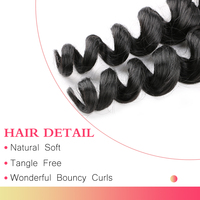 BELEZA Lot de 3 mèches synthétiques ondulées bouclées, extensions de cheveux chinois de 124 pouces, douces et rebondissantes, pour femmes noires