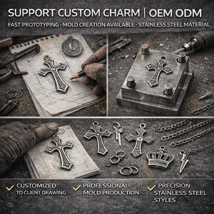 カスタムステンレススチール製ヒップホップチェーンネックレス、チャームペンダント付きパンクストリートウェアジュエリー、財布やパンツ用チェーン、OEM対応 - Product Image 4