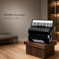Accordéon 37 touches 80 basses, cadre en érable avec clavier à lamelles italiennes, accordéon OEM personnalisé