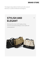 Nouveau Sac Bandoulière Femme Printemps/Été 2026 en PU, Fermeture Ouverte, Léger, Durable, Simple, Tendance, Motif Losanges, Chaîne Polyvalente