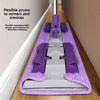 Serpillère plate rotative télescopique en acier inoxydable à absorption rapide, séchage rapide, mains libres, en microfibre pliable pour usage domestique