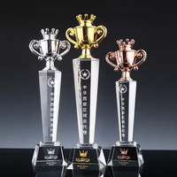 Nouveau Design Élégant K9 Crystal Championship Trophées Coupe Crystal Sport Basketball Trophy Awards