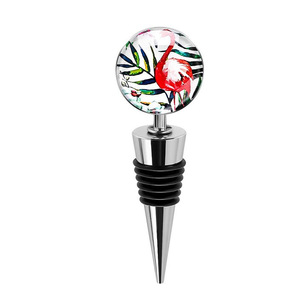 Cross-border crystal bottle stoppers, flamingo removable beer bottle/champagne/<b>wine</b> bottle stoppers, logo printable. - Product Image 5
