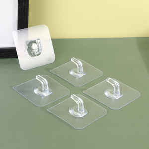 Gancho de pared de cristal transparente autoadhesivo sin taladro, sin perforaciones, base de PVC sin rastro <span class=keywords><strong>para</strong></span> colgar toallas, llaves y abrigos en la <span class=keywords><strong>puerta</strong></span> del <span class=keywords><strong>baño</strong></span> - Product Image 1