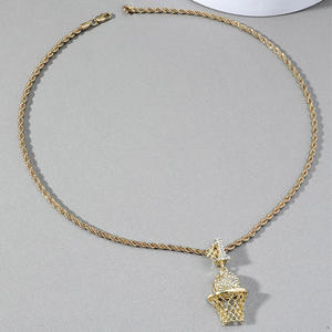 Collar con Colgante de 100 Puntos a la Moda con Cadena de Cuerda, Estilo Hip Hop, en Stock, Joyería para Hombres y Mujeres, Uso Diario - Product Image 3