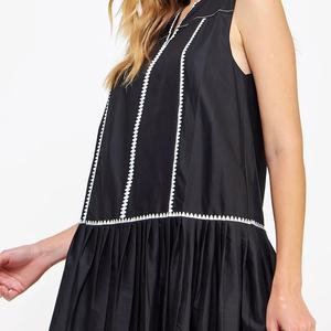 Robe d'été sans manches pour femme, col en V simple, tendance et décontractée, nouvelle collection, vente chaude OEM - Product Image 4