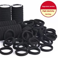 Chouchou pour cheveux d'école Boucles de cheveux noires élastiques classiques pour étudiants Supports de cheveux fiables