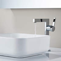 Nouveau design Robinet de lavabo thermostatique en laiton à poignée unique, à poser sur le comptoir, monotrou, moderne, avec cartouche céramique