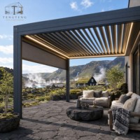 Pergola bioclimatique motorisée en aluminium imperméable avec structure thermolaquée pour extérieur, jardin, balcon et projets commerciaux