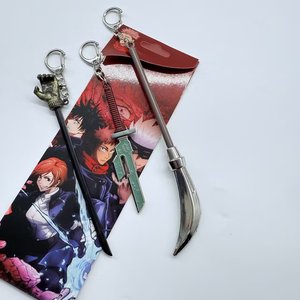 Prix <span class=keywords><strong>d</strong></span>'usine Porte-clés <span class=keywords><strong>épée</strong></span> en alliage de zinc mini format Anime, tendance 3D, lot de 3, pendentif pistolet jouet - Product Image 2