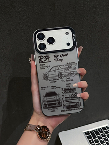 <span class=keywords><strong>เคส</strong></span> TPU ลายศิลปะเส้นขอบฟ้า R34รถยนต์ Nissan พร้อมกรอบเลนส์ Angel Eye ฝาครอบกันกระแทกสำหรับ iPhone 17 16 15 <span class=keywords><strong>14</strong></span> <span class=keywords><strong>13</strong></span> PRO MAX - Product Image 4