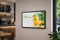 Pantalla Táctil Digital de 24 Pulgadas para Montaje en Pared, Señalización Digital Comercial, Pantalla LCD Publicitaria con Panel IPS para Comercios, Hoteles, Oficinas y Tiendas
