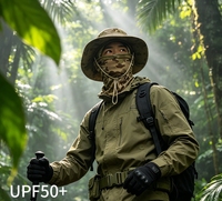 Conjunto de Sombrero Boonie de Camuflaje Multifuncional para Exteriores, Gorra de Pesca con Protección Solar y Transpirable, con Protector de Cuello