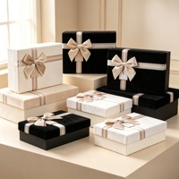 Boîte en velours de luxe, coffret cadeau premium, ensemble de 3 pièces, coffret cadeau cosmétique avec ruban, boîte cadeau rectangulaire en velours, emballage en velours