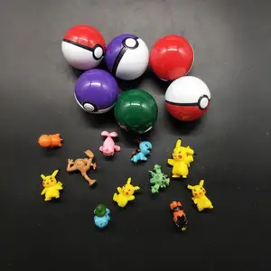 Grosir mainan kapsul 5 plastik Pikachu Poke mon bola dengan tokoh kartun Pokemon mainan di dalam