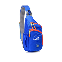 Sac bandoulière en polyester avec logo personnalisé, imperméable, petit sac à bandoulière unisexe, sac de poitrine, sac à dos de jour avec poche latérale en mesh, sac de sport
