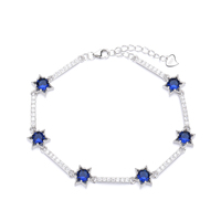 Bracelet en argent véritable 925 fait à la main avec pendentif fleur et chaîne pour femme