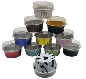 230ml Eco-Friendly Disposable Aluminum Foil Muffin Pans <strong>Baking</strong> <strong>Cups</strong> with Food Grade PET Plastic Lids <strong>China</strong> Supplier - Product Image 5