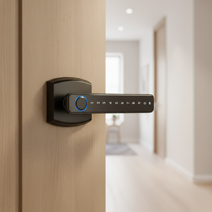 Serrure de porte intelligente biométrique TTlock Tuya avec poignée de porte et cylindre à levier C - Product Image 1