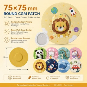 Recoo CE OEM - Cubiertas para Sensores CGM con Diseño de Animales Adorables para Niños, Transpirables, Libres de Látex, Impermeables, Elásticas, 10 Unidades - Product Image 1