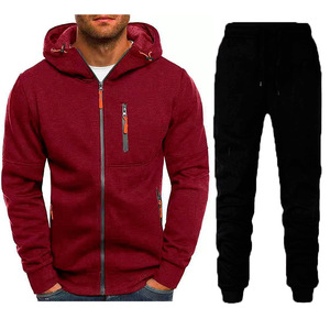 Survêtement deux pièces réversible personnalisé imprimé, de haute qualité, épais, écologique, avec fermeture éclair, comprenant un sweat à capuche à cordon et un pantalon de survêtement - Product Image 2