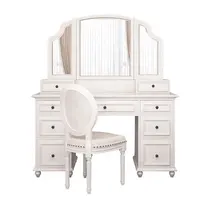 Table et chaise lavabo blanche hollywood, siège de luxe pour chambre à coucher