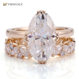 แหวนเพชรโมอิสซาไนต์หรูหรา 6 กะรัต ทองคำ 14K สีเหลือง DEF VVS แหวนแต่งงาน แหวนคู่รัก สำหรับผู้หญิง งานสั่งทำพิเศษ - Product Image 2