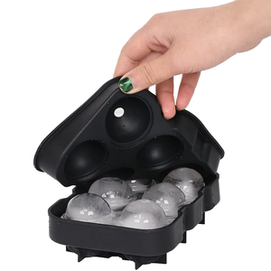 Molde de silicona para esferas de hielo, 6 cavidades, fácil de desmoldar, color negro, para uso en el hogar y en bares - Product Image 2
