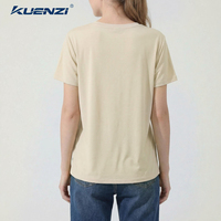 Camiseta Kuenzi Regular Personalizada con Logotipo, Cuello Redondo, Manga Corta, 100% Algodón, 210GSM, Hombros Caídos, Talla Grande para Mujer