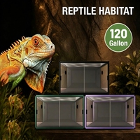 Habitat professionnel pour dragon barbu, grande capacité de 120 gallons, empilable, détachable, en PVC, avec côtés en verre acrylique haute transparence, terrarium pour reptiles
