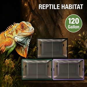 Habitat professionnel pour <span class=keywords><strong>dragon</strong></span> barbu, grande capacité de 120 gallons, empilable, détachable, en PVC, avec côtés en verre acrylique haute transparence, terrarium pour reptiles - Product Image 1