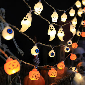 Nueva Llegada: Guirnalda de Luces LED Decorativas de Halloween con Forma de Calabaza Fantasma para Exteriores, 3m de Longitud, IP44 Impermeable, Funciona con Pilas - Product Image 1