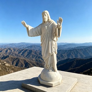 Estatua de la Divina Misericordia de Jesús con Rayos de Luz, Estilo Europeo, Mármol Blanco para <span class=keywords><strong>Iglesia</strong></span> o Jardín - Product Image 5