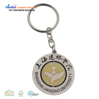 Porte-clés en métal rond personnalisé avec impression double face du logo
