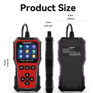 Tester Batteria Auto Moto Camion KONNWEI KW341 6V/12V/24V con Stampa Dati Guasto e Test Voltaggio Avvio - Strumento Diagnostico Caricabatterie Auto - Product Image 4