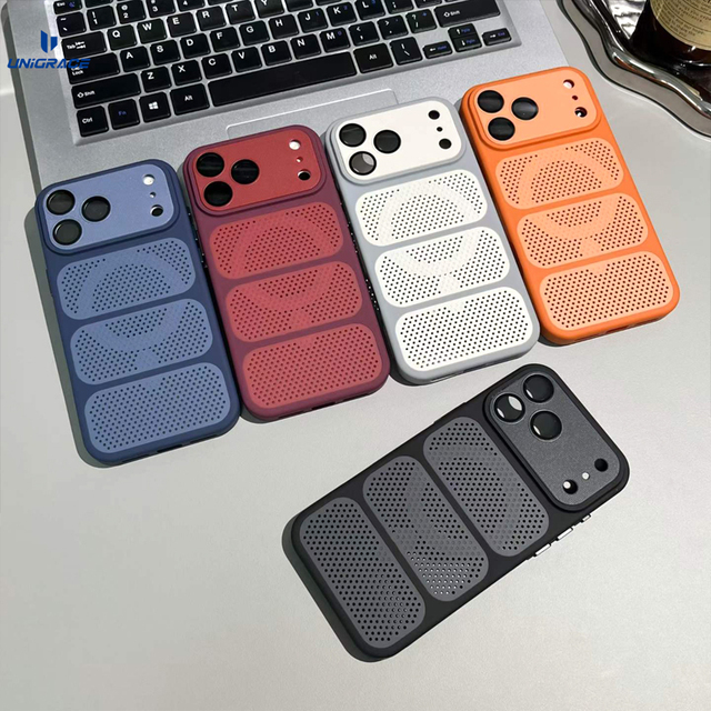 Breathable Cooling Case for Iphone 16 Pro Max 14 15 17 Air 18 Pro Heat Dissipation Phone Case Magnetic Cover with Lens Protector