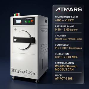 เครื่องทดสอบการเสื่อมสภาพเร็วด้วยแรงดันสูง ATMARS PCT 145C พร้อมห้องแม่เหล็กควบคุมด้วย IoT PLC สำหรับ<span class=keywords><strong>ทดสอบ</strong></span>แผงวงจรพิมพ์เซมิคอนดักเตอร์ - Product Image 2
