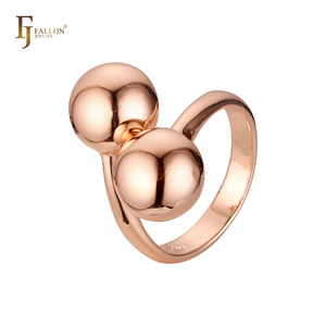 Bijoux FJ Fallon, bagues à double perles, plaquées or rose, base en laiton, professionnel - Product Image 3