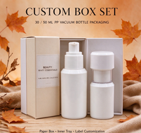 Nouvelle bouteille vide sans air en PP élégante de 30 et 50 ml avec bouchon à double couche, couleur personnalisée, impression de logo, adaptée aux crèmes