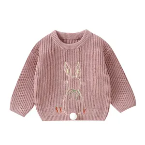 बच्चे के कपड़े खरगोश ईस्टर कस्टम शिशु स्वेटर बुना हुआ स्वेटर खाने के लिए चंकी बुनाई स्वेटर के कपड़े