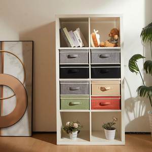 Fabric Baskets for Shelves Organising Clothes Wardrobe Storage <b>Boxes</b> with Lid - Product Image 2