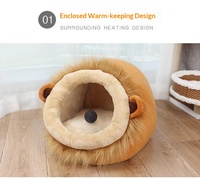 Nouvelle Offre Hiver : Niche pour Chien en Coton Semi-fermée, Grande et Confortable, avec Décoration Amusante pour Chat et Chiot