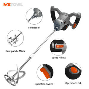 Multifunktion ales Elektro werkzeug Tragbarer schnur loser elektrischer Farb mischer Handgriff Dual Paddle <span class=keywords><strong>Cement</strong></span> <span class=keywords><strong>Mixer</strong></span> - Product Image 4